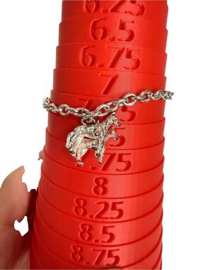 Horse charm bracelet vintage silver tone Tempo Kentucky derby cowgirl equestrian